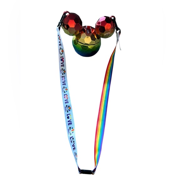 Disney Park 2023 Rainbow Pride Mirrored Mickey Shaped Sipper Cup Collectible - Picture 3 of 8